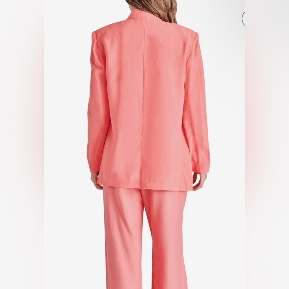 STEVE MADDEN NWT Baldwin Double Breasted Linen Blend Blazer in Spring Rose M… - Picture 2 of 9